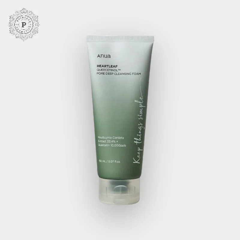 Facial cleansers refreshing white-Anua Heartleaf Quercetinol Pore Cleansing Foam 150ml أنوا هارتليف كيرسيتينول رغوة تطهير المسام