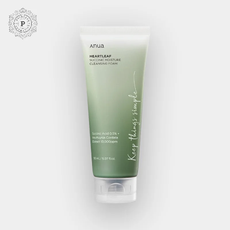 Facial cleansers smooth face-Anua Heartleaf Succinic Moisture Cleansing Foam 150ml. Anua Heartleaf سكسينيك رغوة تنظيف الرطوبة