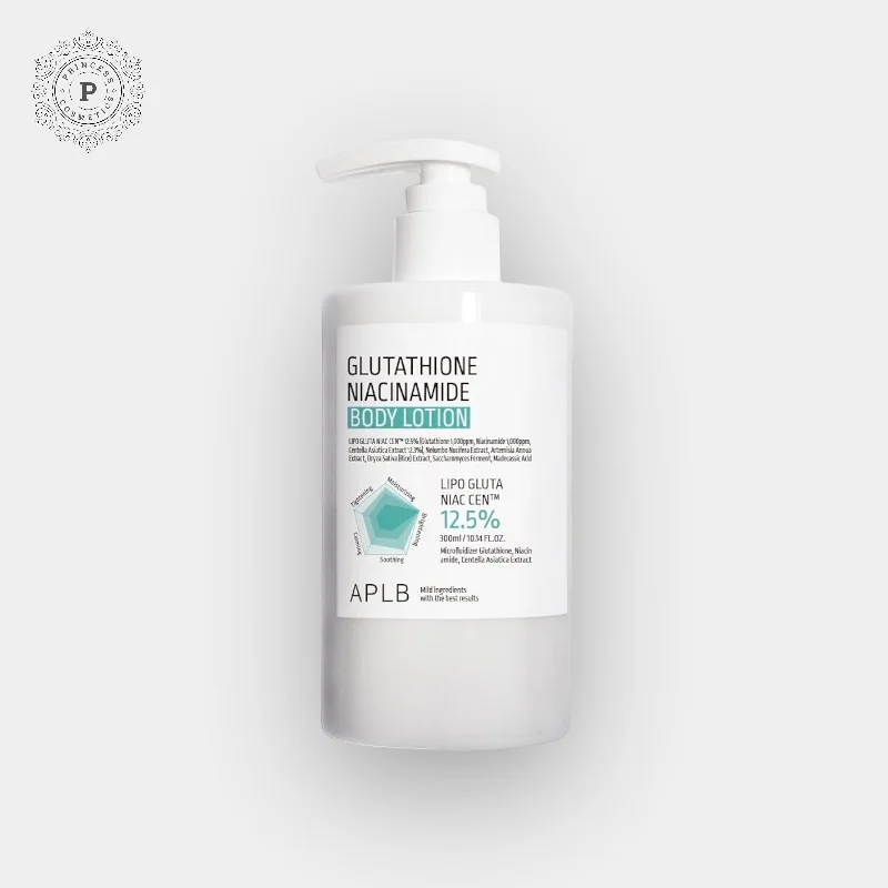 Body lotions soothing white-Aplb Glutathione Niacinamide Body Lotion 300ml. أ.ب.ل.ب لوشن الجسم بالجلوتاثيون والنياسيناميد 300 مل