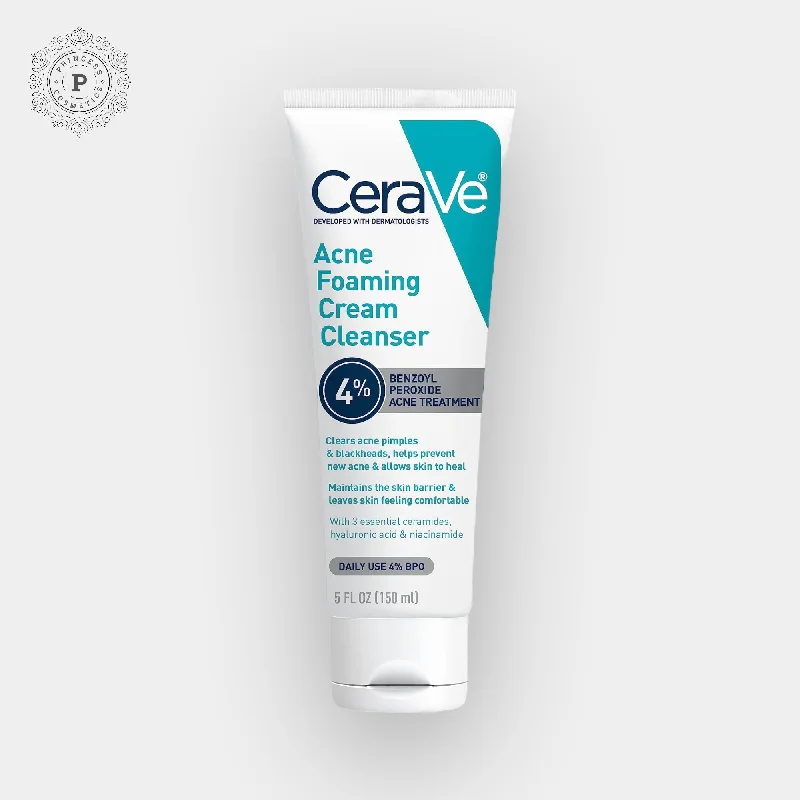 Facial cleansers everyday white-CeraVe Acne Foaming Cream Cleanser 4% BP 150ml.  منظف كريم رغوي لعلاج حب الشباب من سيرافي 4%، 150 مل.