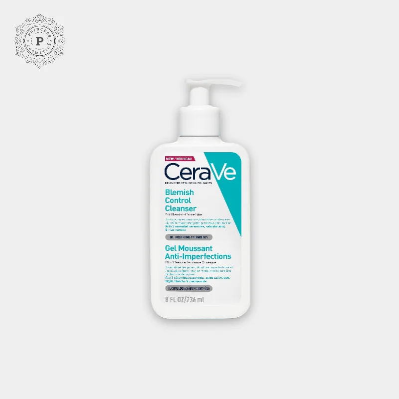 Facial cleansers oil-control gel-Cerave Blemish Control Cleanser 236ml - UK VERSION. منظف سيراف للتحكم في العيوب 236 مل - النسخة البريطانية