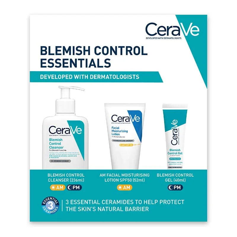 Facial cleansers gentle black-CeraVe Blemish Control Essentials Gift Set