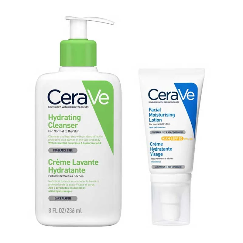 Facial cleansers oil-control gel-CeraVe Cleanse and Moisturise Bundle