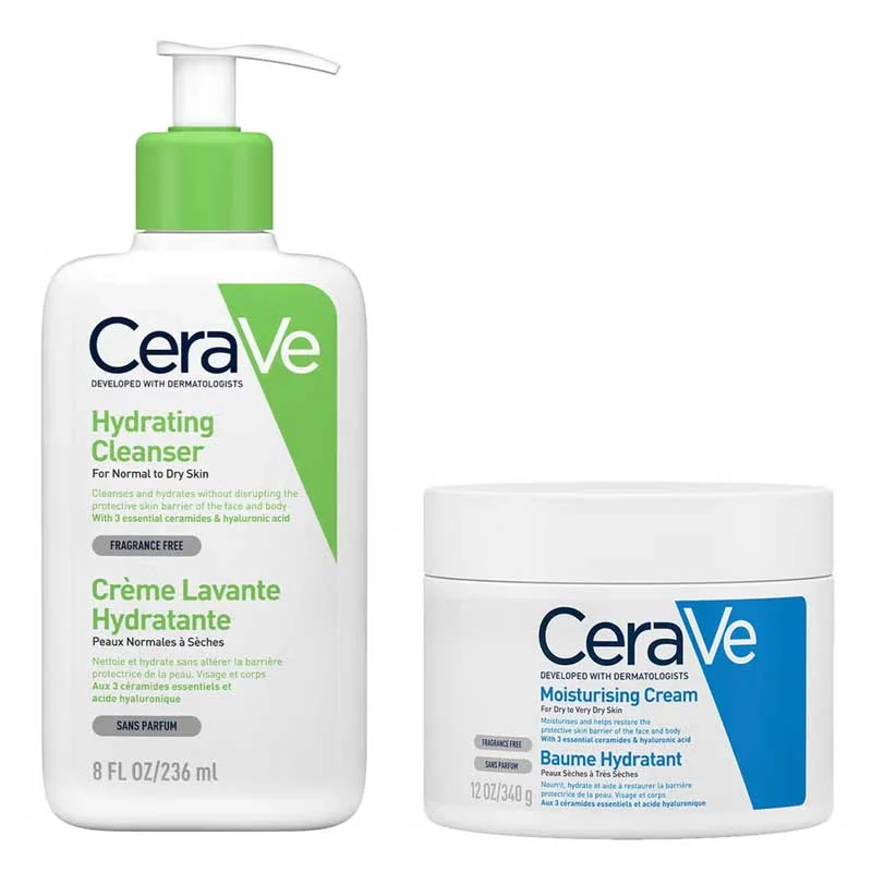 Facial cleansers oil-control gel-CeraVe Dry to Very Dry Face and Body Bundle