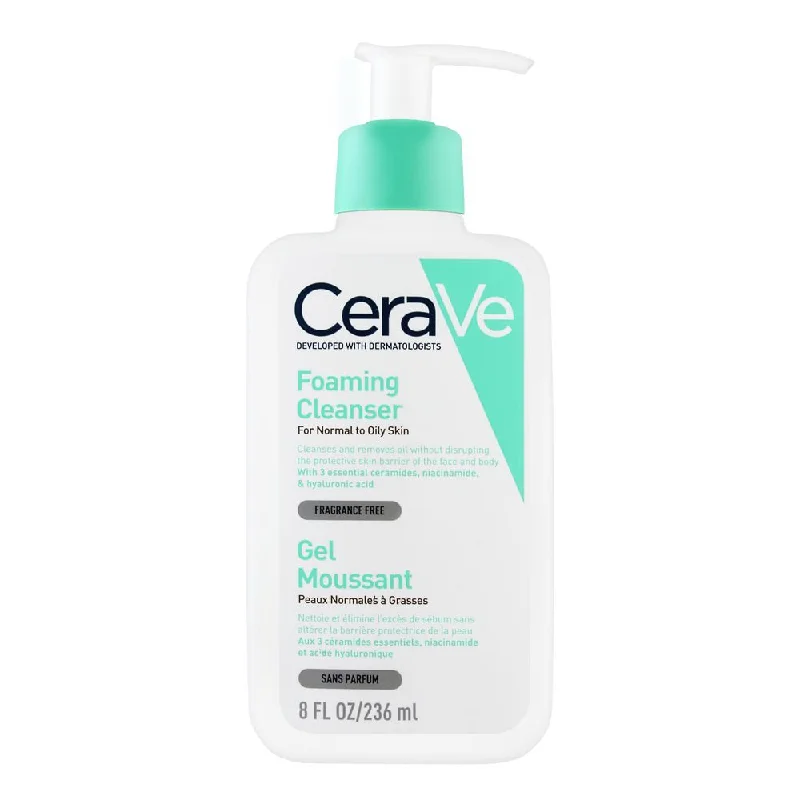 Facial cleansers hydrating daily-Cerave Foaming Cleanser For Normal To Oily Skin 236Ml