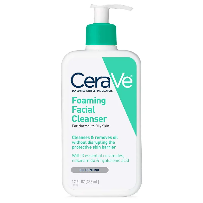 Facial cleansers sensitive cream-CeraVe Foaming Facial Cleanser For Normal To Oily Skin 355ml