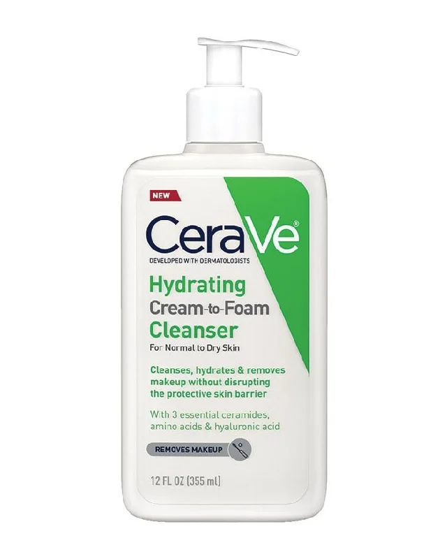 Facial cleansers deep gel-Cerave Hydrating Cream To Foam Cleanser For Normal To Dry Skin 355Ml