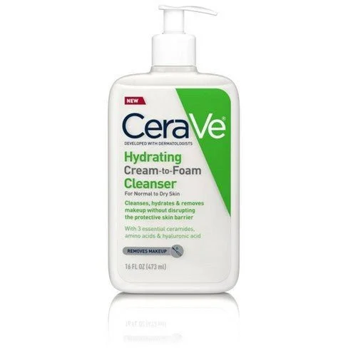 Facial cleansers hydrating daily-Cerave Hydrating Cream To Foaming Cleanser