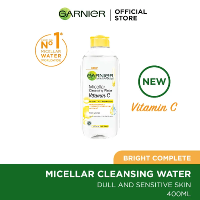 Facial cleansers non-drying black-Garnier Micellar Vitamin C Cleansing Water 400ml