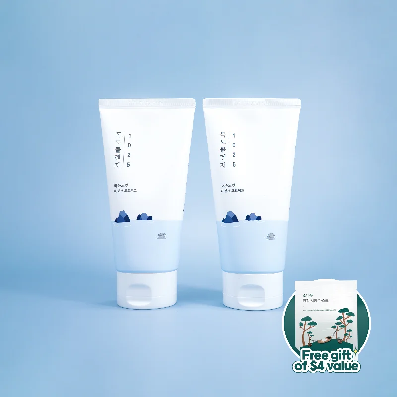 Facial cleansers gentle cream-Dokdo Cleanser Double Bundle + GIFT