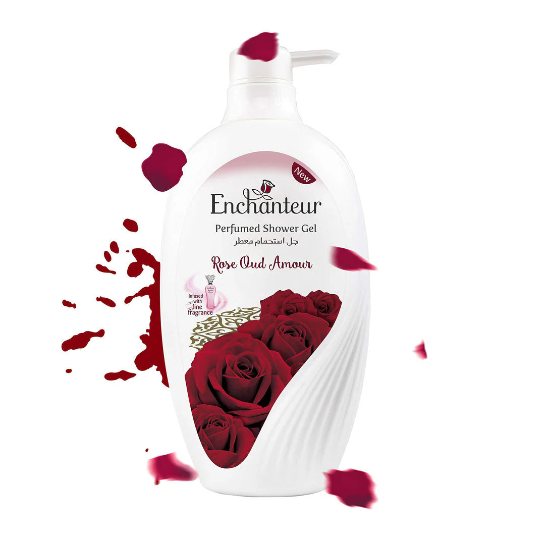 Body lotions natural white-Enchanteur Rose Oud Amour Shower Gel 550ml