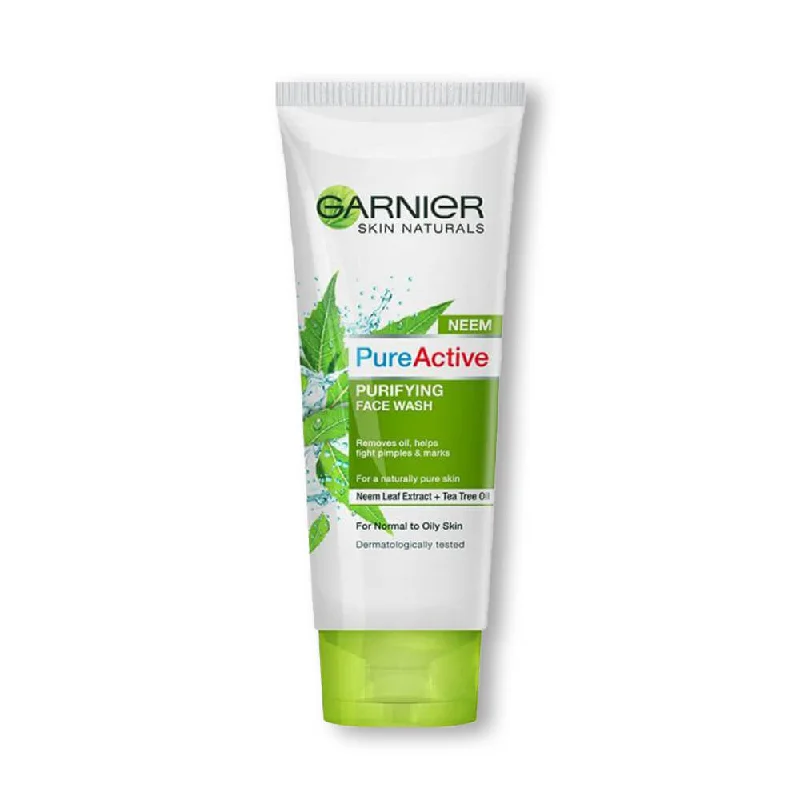 Facial cleansers refreshing white-Garnier Skin Naturals Pure Active Neem Purifying Face Wash - 50Ml