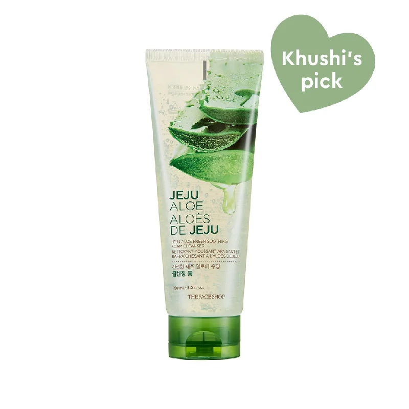 Facial cleansers sensitive gel-Jeju Aloe Fresh Soothing Cleansing Foam 150ml