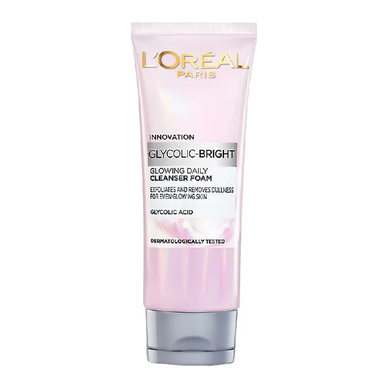 Facial cleansers smooth gel-Loreal Glycolic Bright Glowing Daily Cleanser Foam 100Ml