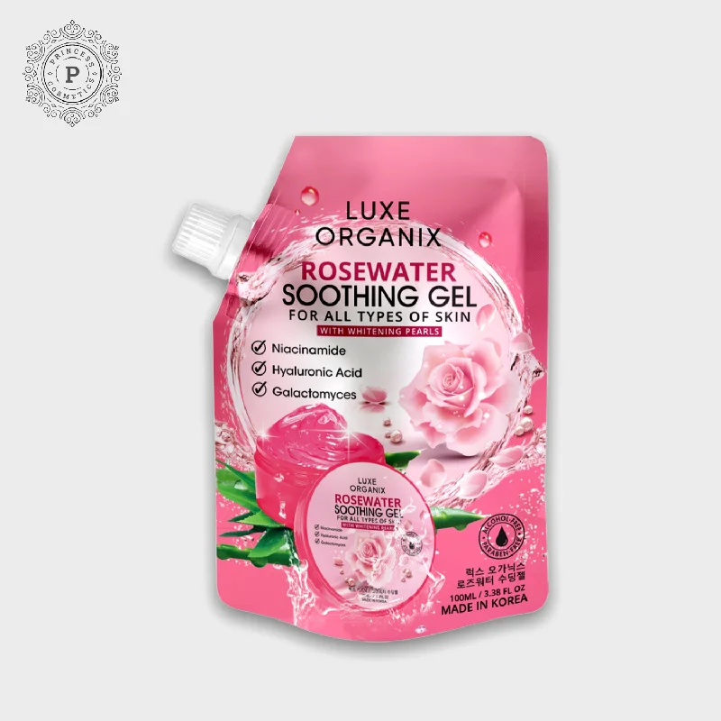 Moisturizers deep cream-Luxe Organix  Rosewater Soothing Gel 100g لوكس أورجانيكس جل مهدئ بماء الورد 100 جم - EXPIRY: 08/09-2025