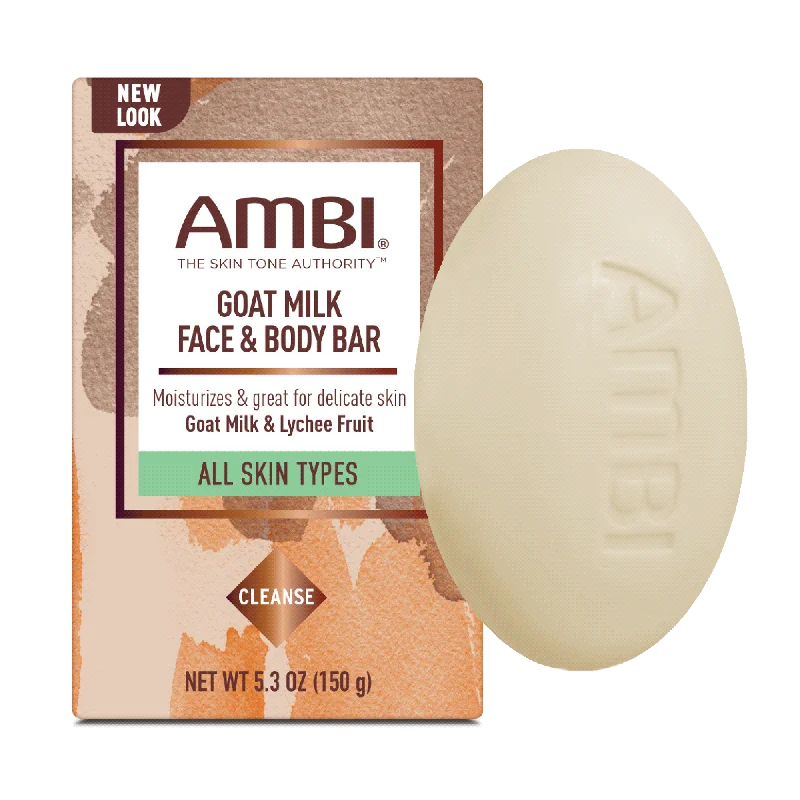 Facial cleansers non-drying white-NEW! AMBI Goat Milk Face & Body Bar