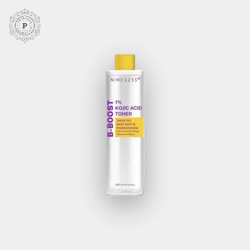 Toners sensitive white-Nine Less B-Boost 1% Kojic Acid Toner 200ml. تونر ناين ليس بي بوست 1% بحمض الكوجيك 200 مل