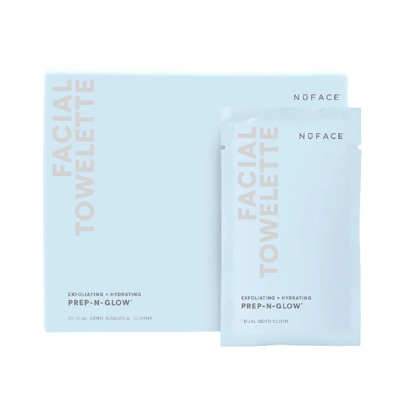 Facial cleansers foaming white-NuFACE Prep-N-Glow Cleanse + Exfoliation Cloths (20pk)