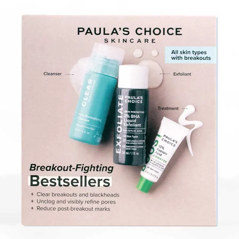 Facial cleansers oil-control gel-Paula's Choice Breakout Fighting Bestsellers Trial Kit