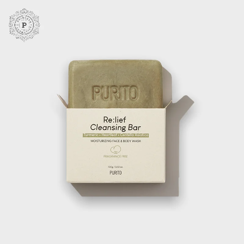 Facial cleansers oil-control cream-Purito Re:lief Cleansing Bar 100g. بوريتو ري: ليف التطهير بار