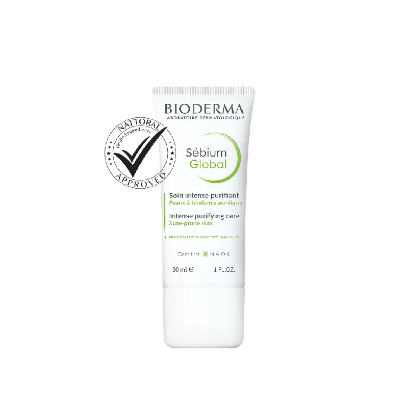 Moisturizers deep white-Bioderma Sébium Global Purifying Cream for Oily & acne prone skin,30ml