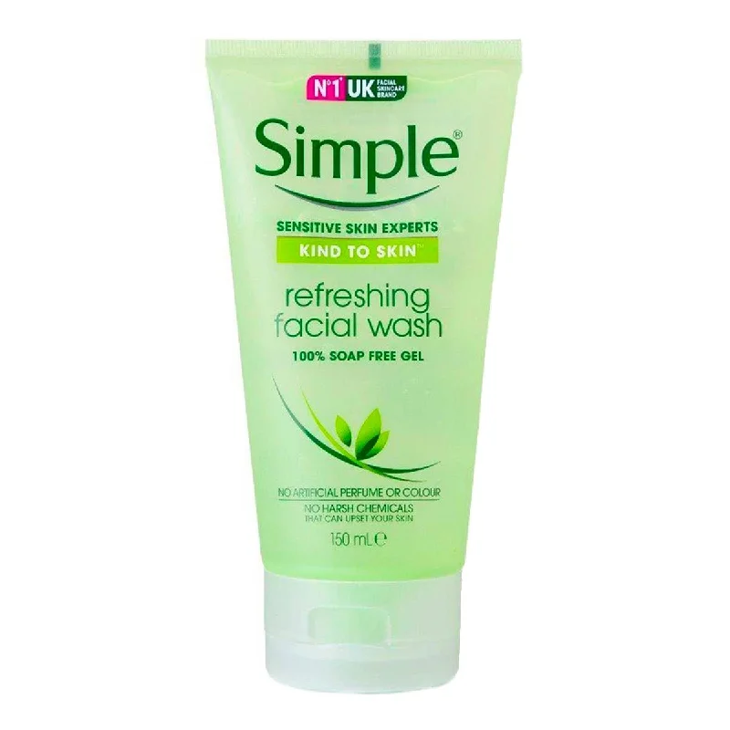 Facial cleansers sensitive daily-Simple Kind To Skin Refreshing Facial Wash Gel 150 Ml