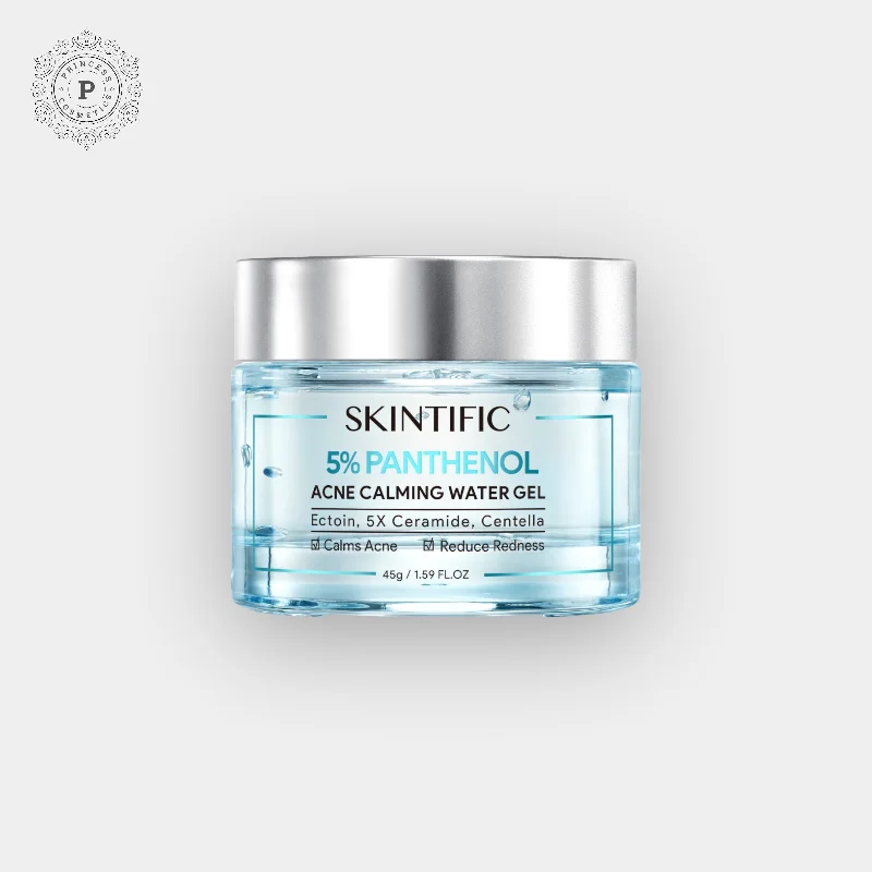 Moisturizers everyday use-Skintific 5% Panthenol Acne Calming Water Gel 45g. سكينتيفيك 5٪ بانثينول جل ماء مهدئ لحب الشباب