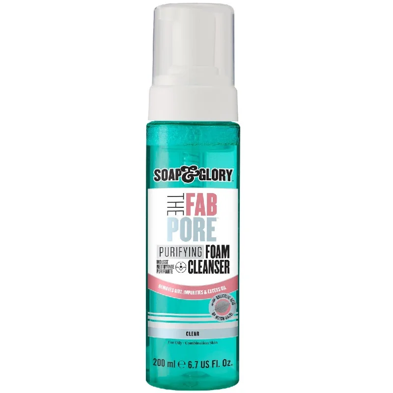 Facial cleansers sensitive face-Soap & Glory The Fab Pore Purifying Foam Face Cleanser 200Ml