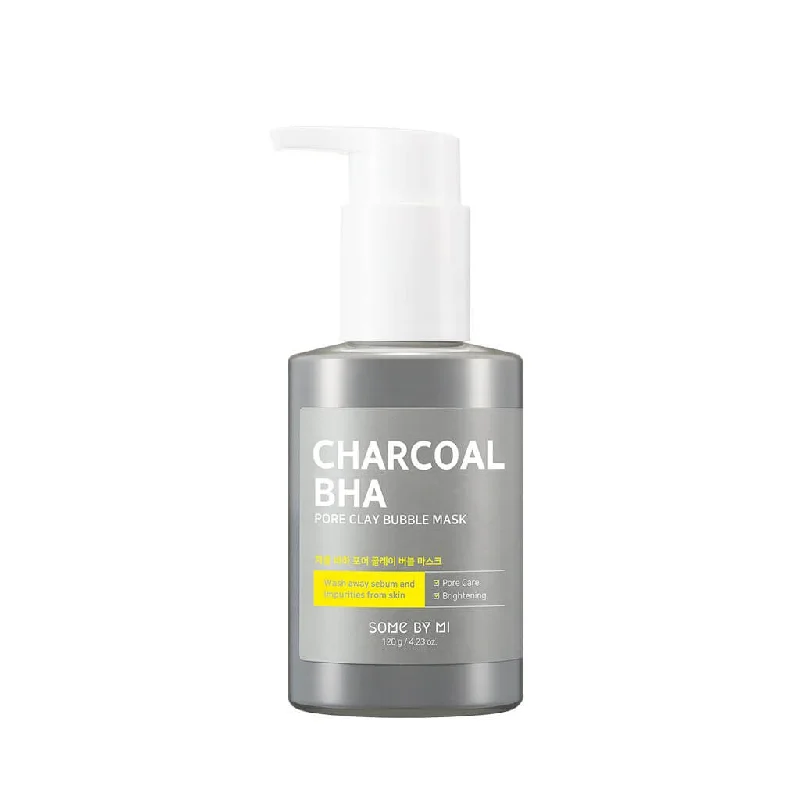 Facial cleansers smooth cream-Some By Mi Charcoal BHA Pore Clay Bubble Mask