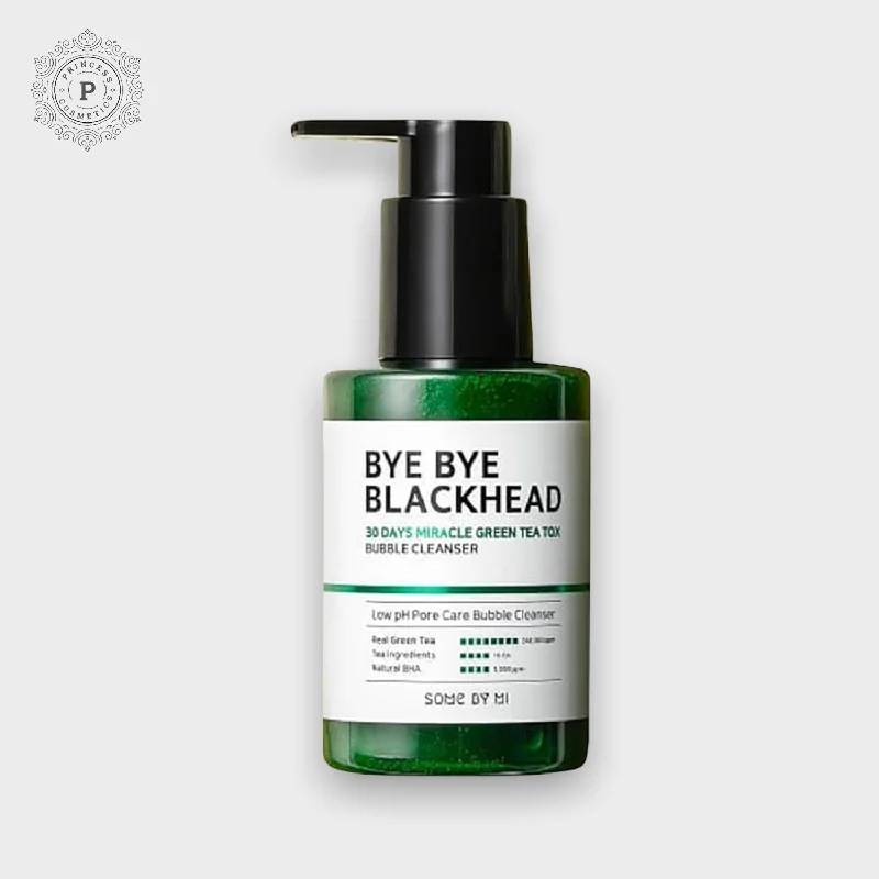 Facial cleansers everyday black-Somebymi Bye Bye Blackhead 30 Days Miracle Green Tea Tox Bubble Cleanser 120g. سومبيمي وداعا وداعا الرؤوس السوداء 30 يوما معجزة الشاي الأخضر السم فقاعات المطهر