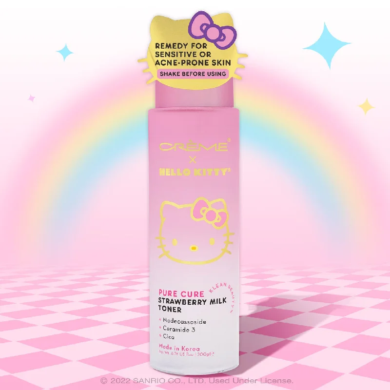 Toners balancing cream-THE CREME SHOP X HELLO KITTY - PURE CURE STRAWBERRY MILK TONER- (1PC)