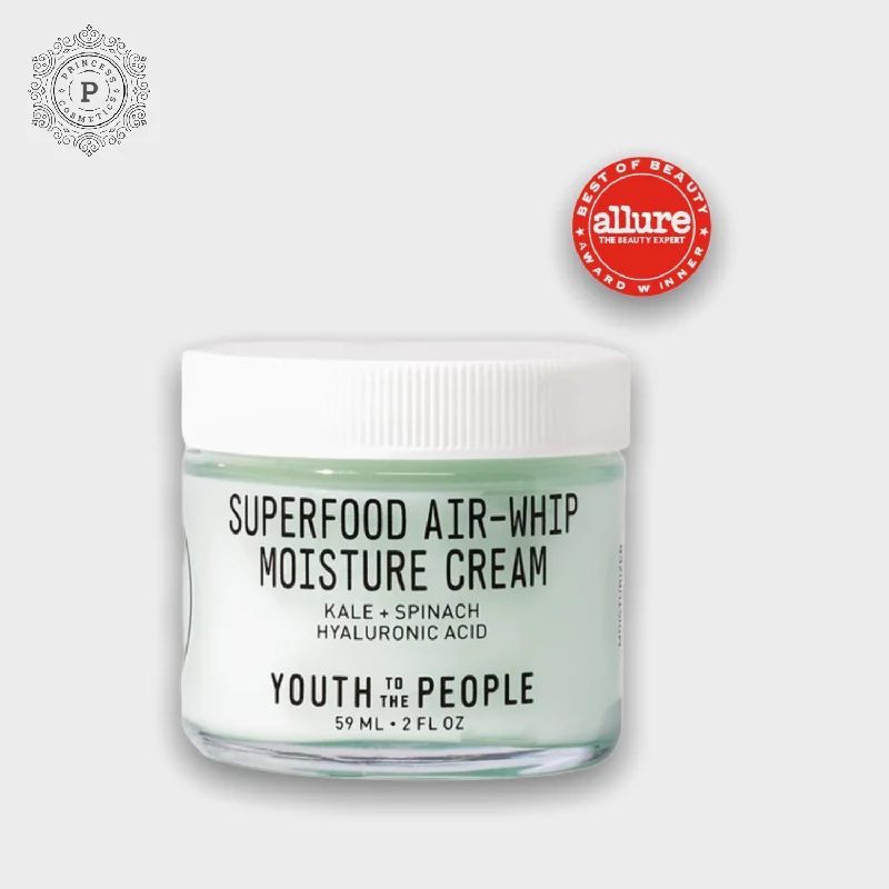 Moisturizers non-greasy white-Youth to the People Superfood Air-Whip Moisture Cream 59ml. كريم ترطيب الهواء سوبر فود من يوث تو ذا بيبول، 59 مل